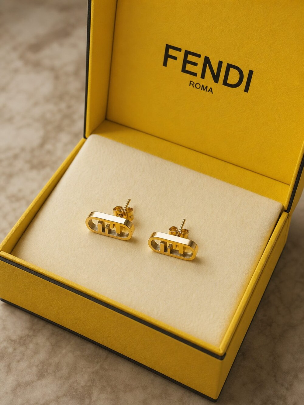 Fendi Modern Designer Earrings Style 2 | New with Box - Picture 4 of 9